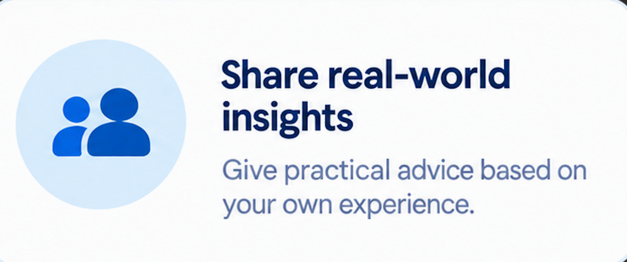 Share real-world insights