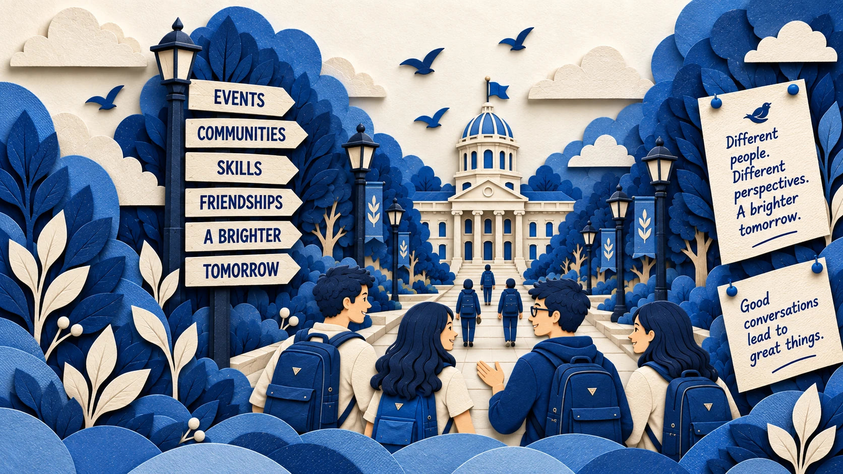 Students exploring events and communities